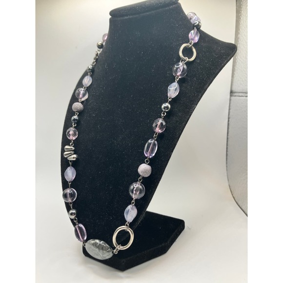 Purple Mixed Media Beaded 24 Inch Necklace! - Picture 5 of 10